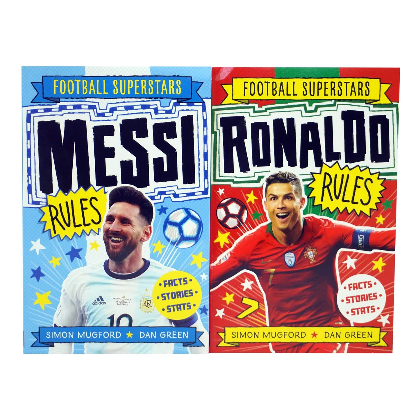 Football Superstars Series 2 Books Collection (MESSI VS RONALDO) By Simon Mugford - Ages 5 years and up - Paperback