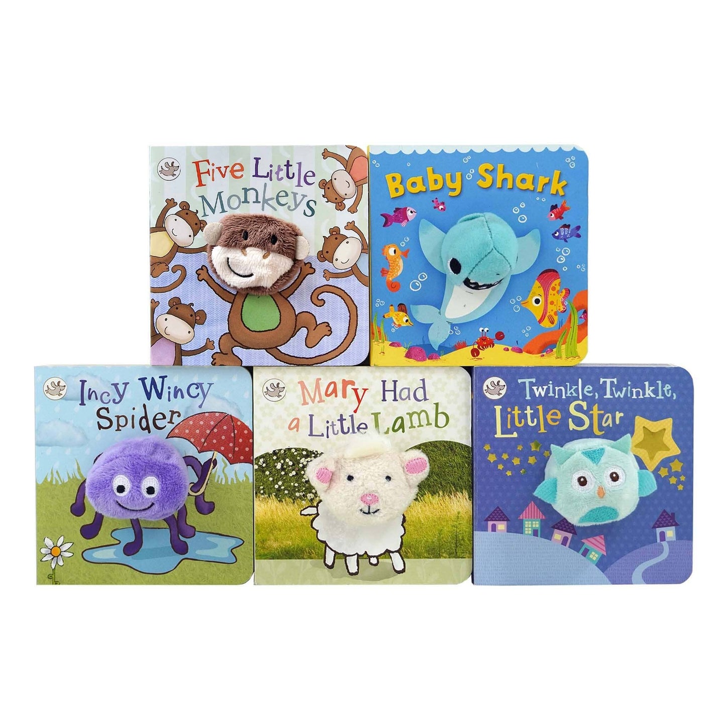 Finger Puppet Nursery Rhyme Board Book with puppet 5 Books Collection- Ages 0 and Up - Board Book