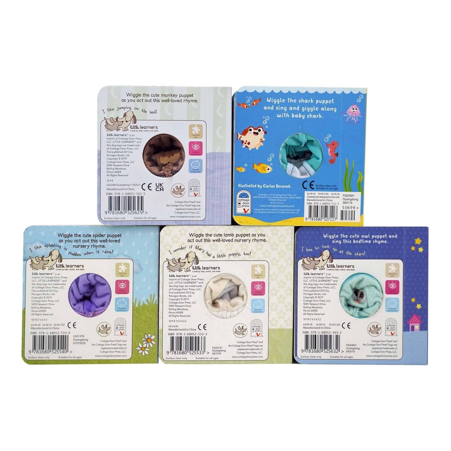 Finger Puppet Nursery Rhyme Board Book with puppet 5 Books Collection- Ages 0 and Up - Board Book