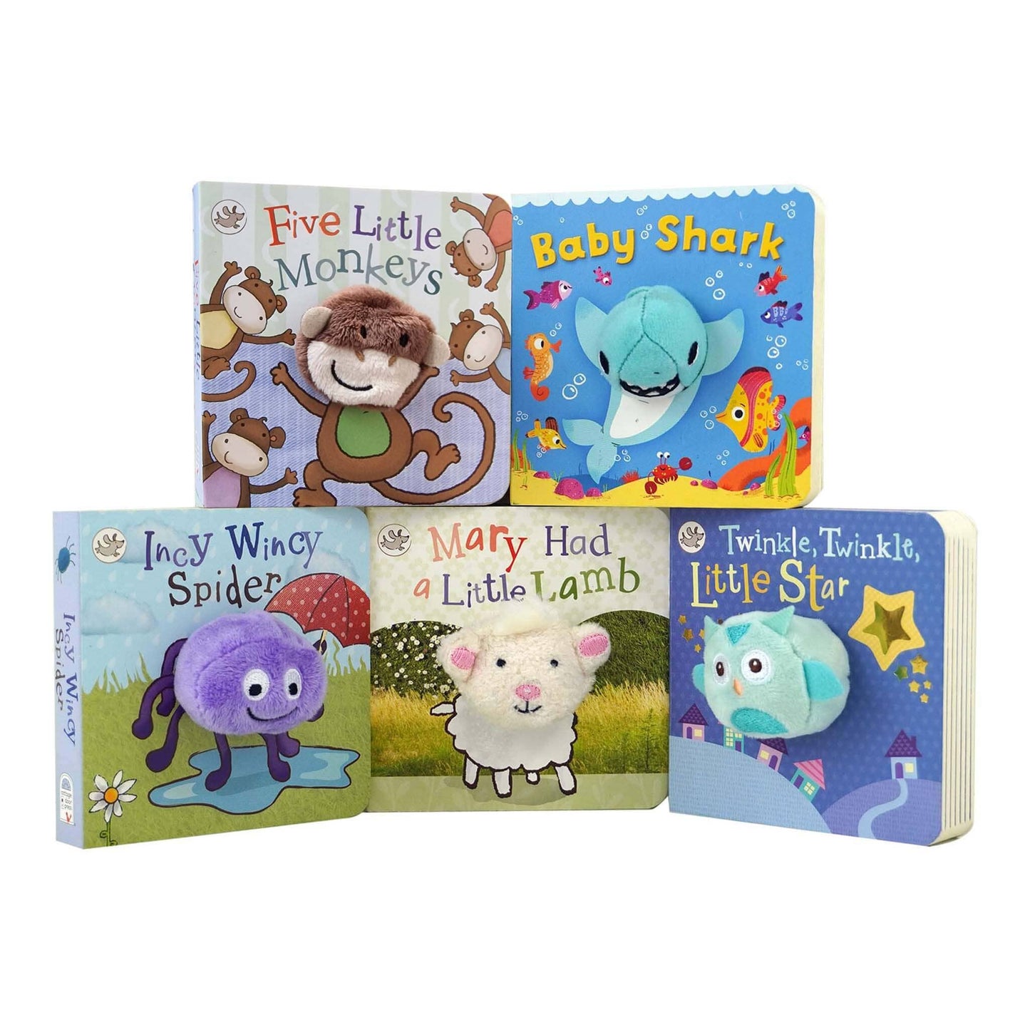Finger Puppet Nursery Rhyme Board Book with puppet 5 Books Collection- Ages 0 and Up - Board Book