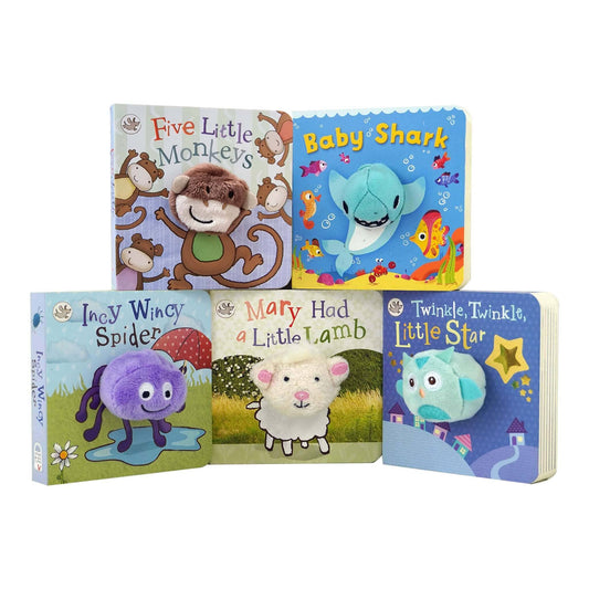 Finger Puppet Nursery Rhyme Board Book with puppet 5 Books Collection- Ages 0 and Up - Board Book