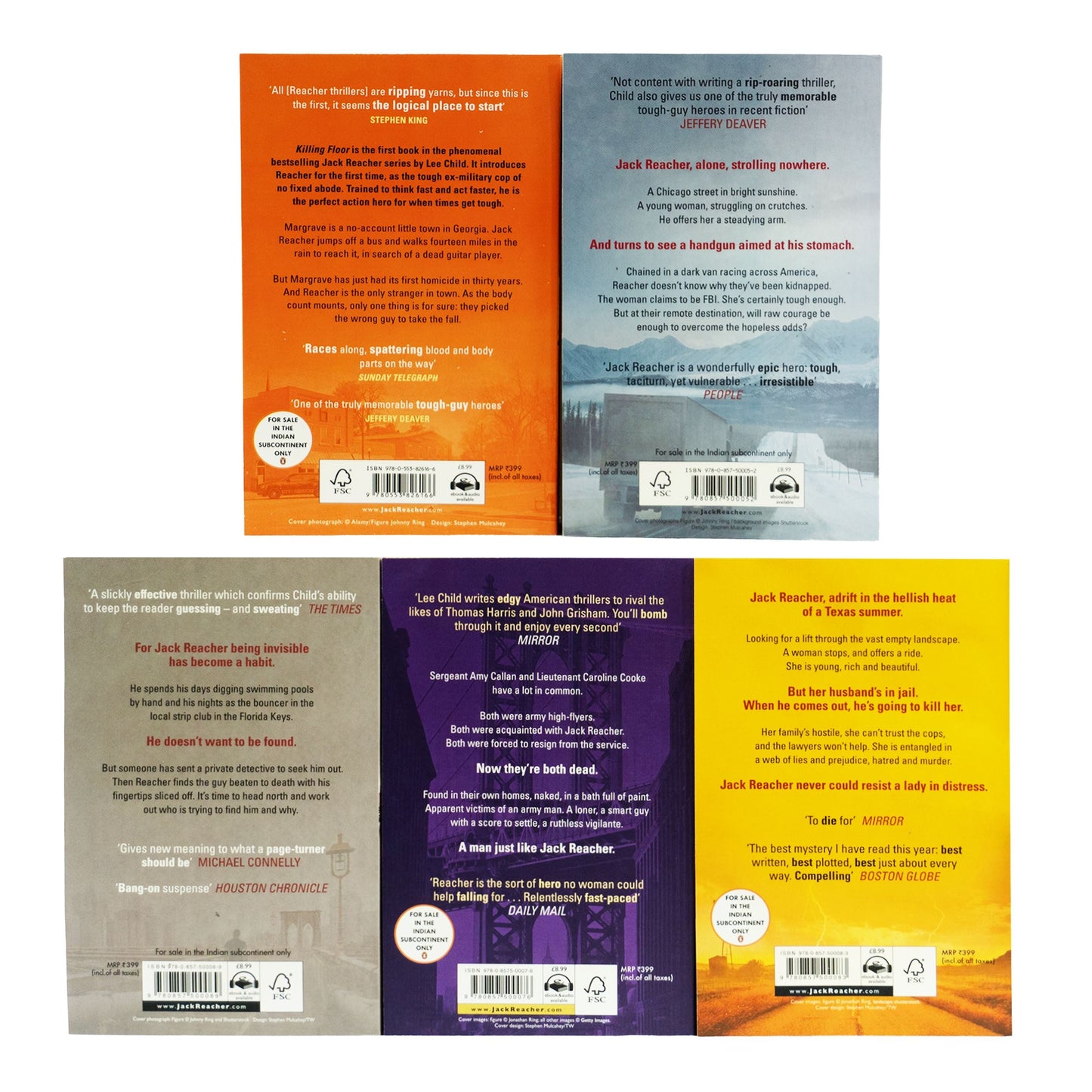 Jack Reacher by Lee Child: Books 1-5 Collection Set - Fiction - Paperback