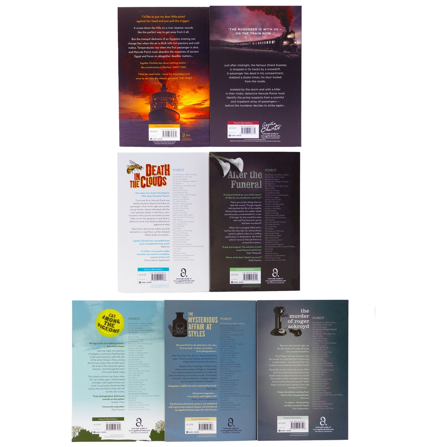 Agatha Christie Poirot Series 7 Books Collection Box Set - Fiction - Paperback