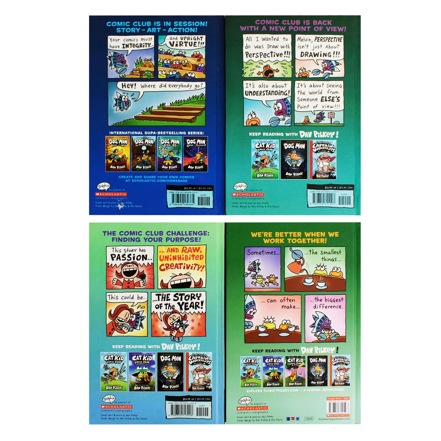 Cat Kid Comic Club by Dav Pilkey 4 Books Collection Set - Ages 7-12 - Hardback