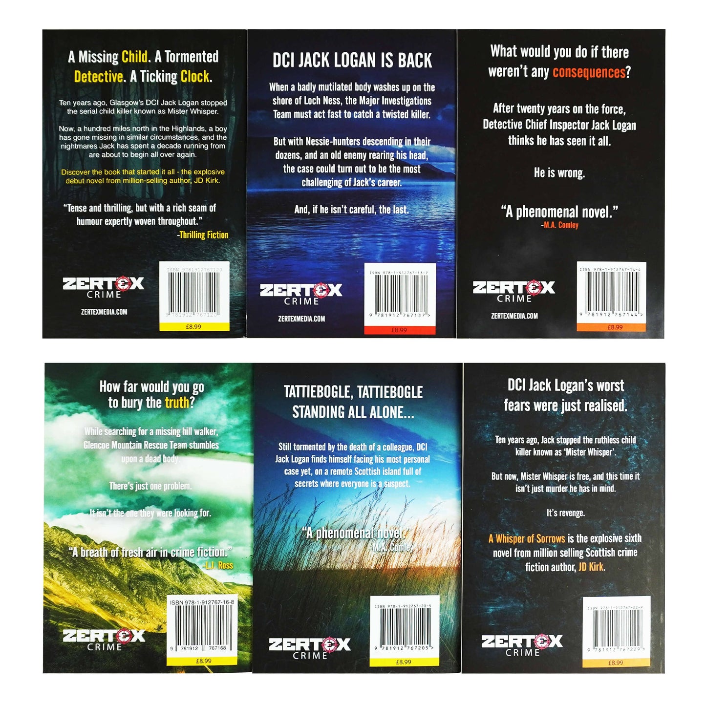 DCI Logan Crime Thrillers Series by JD Kirk 6 Books Collection Set (Book 1-6) - Fiction - Paperback