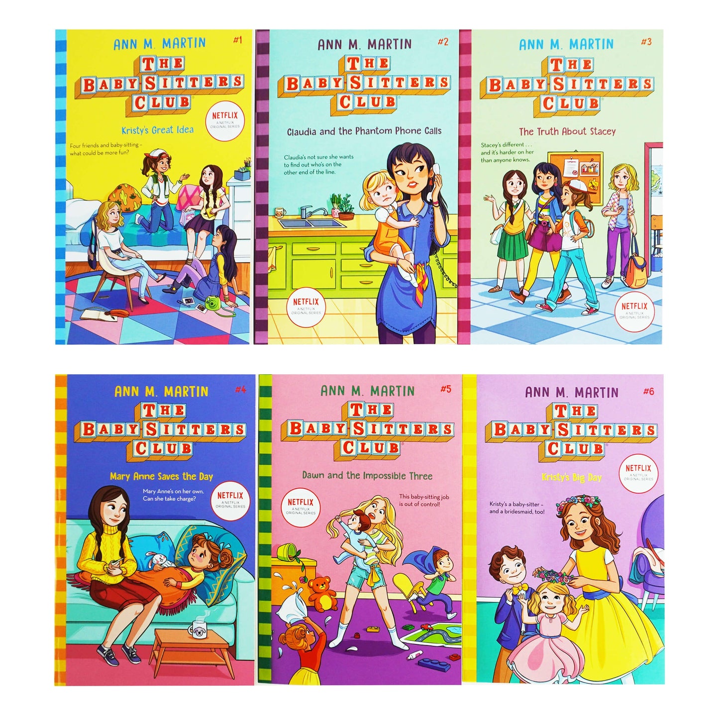 The Babysitters Club Series by Ann M. Martin 1-6 Books Collection Set - Ages 8-12 - Paperback