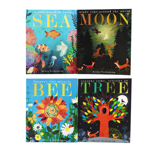 A Peek-Through 4 Nature Picture Book Set By Britta Teckentrup - Age 2-5 - Paperback