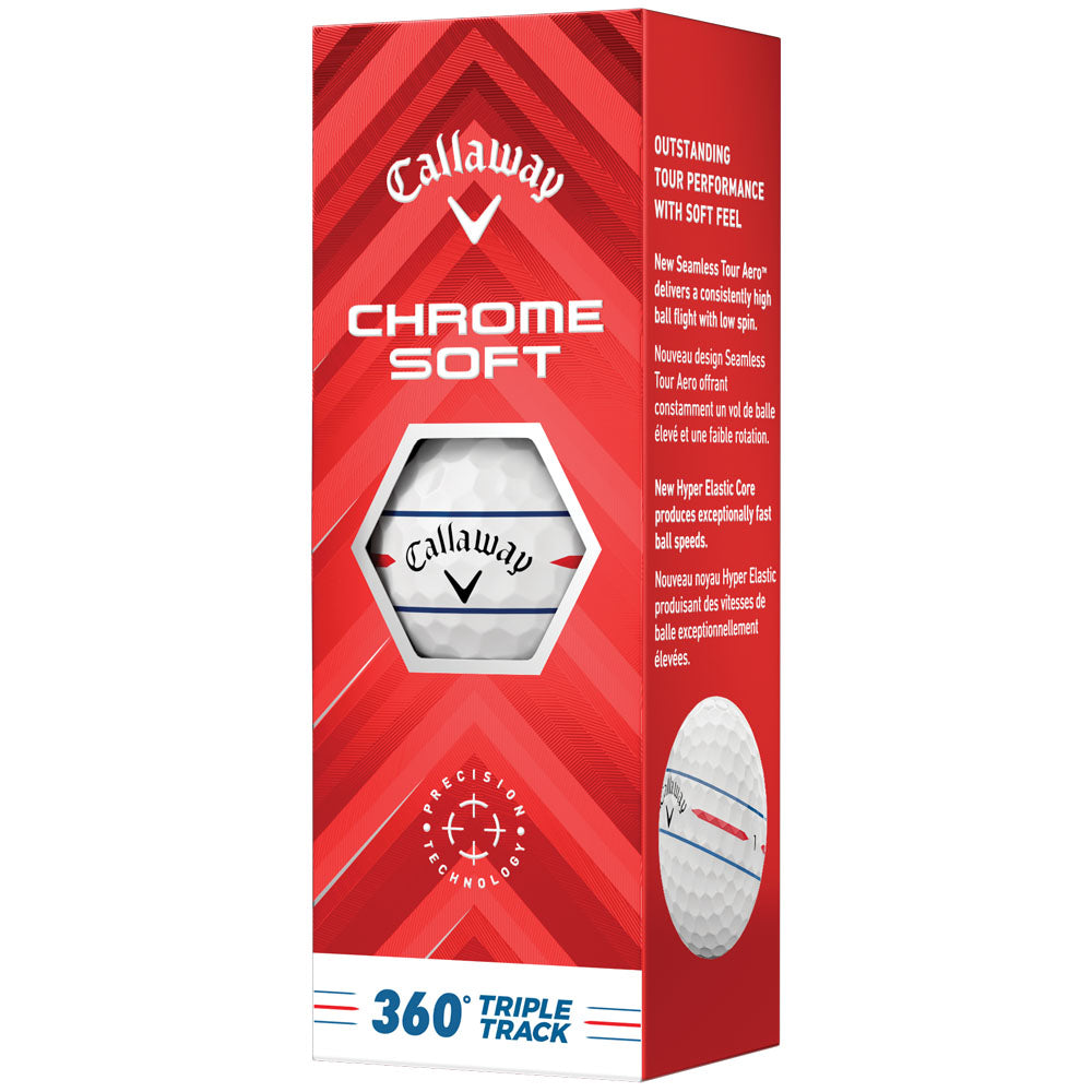 Chrome Soft 360 Triple Track Golf Balls - Enhanced Performance 12-Pack