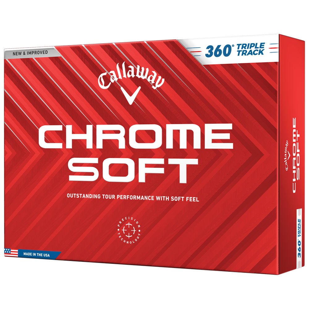 Chrome Soft 360 Triple Track Golf Balls - Enhanced Performance 12-Pack