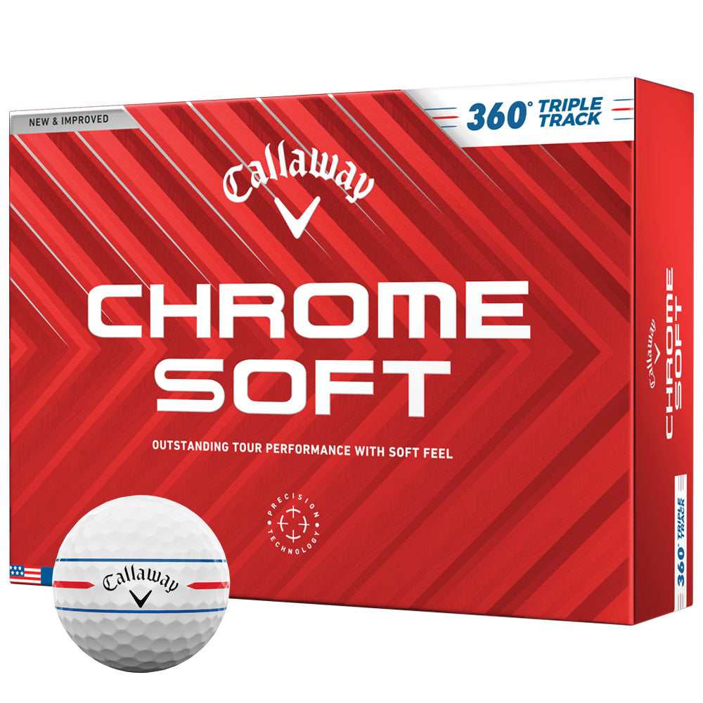 Chrome Soft 360 Triple Track Golf Balls - Enhanced Performance 12-Pack