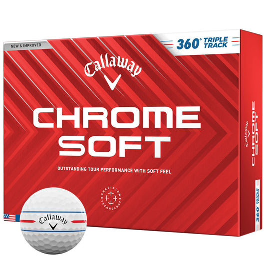 Chrome Soft 360 Triple Track Golf Balls - Enhanced Performance 12-Pack