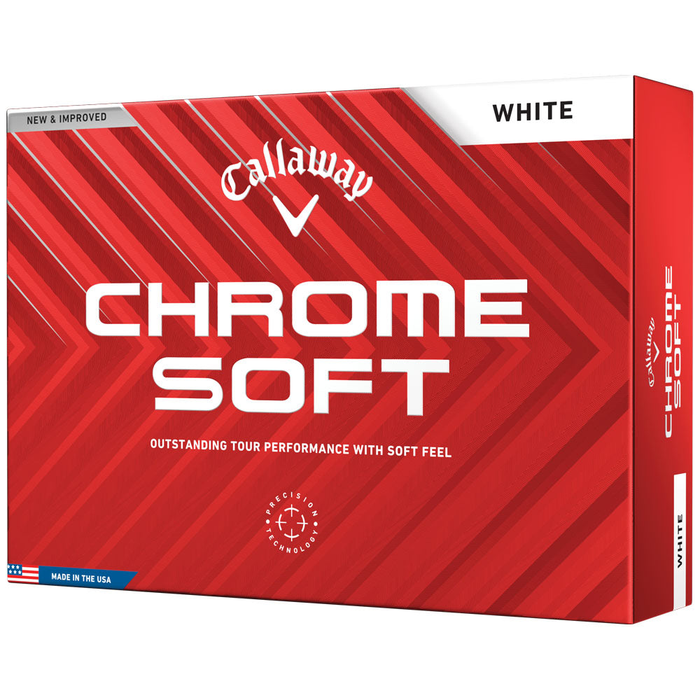 Chrome Soft White Golf Balls: Fast Core, Tour Urethane Cover, 12-Pack