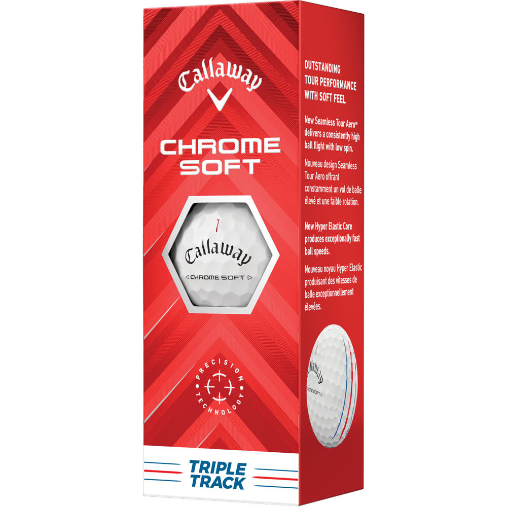 Chrome Soft Triple Track Golf Balls: Tour Quality, Distance, Spin, Soft Feel