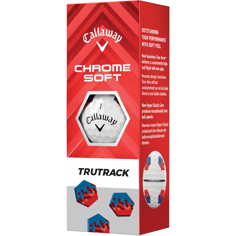 Chrome Soft TruTrack Golf Balls: White 12-Pack, Enhanced Alignment