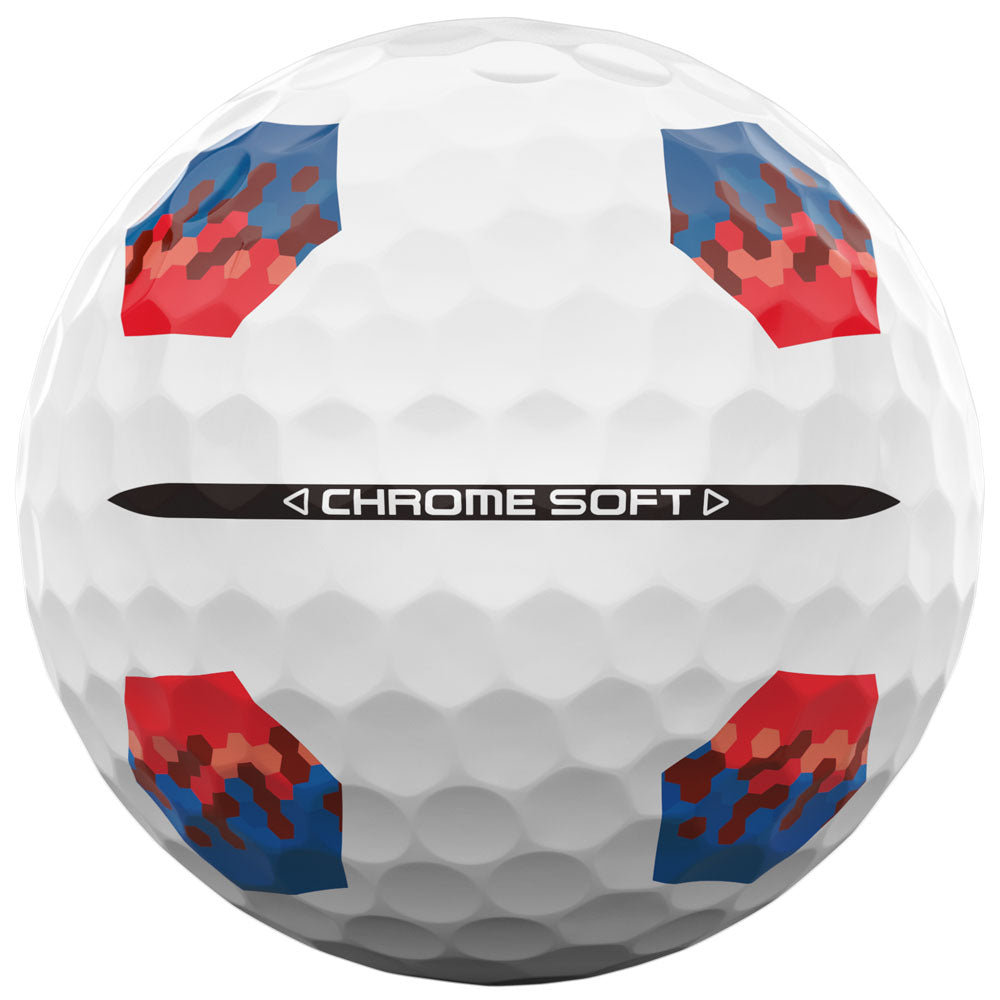 Chrome Soft TruTrack Golf Balls: White 12-Pack, Enhanced Alignment