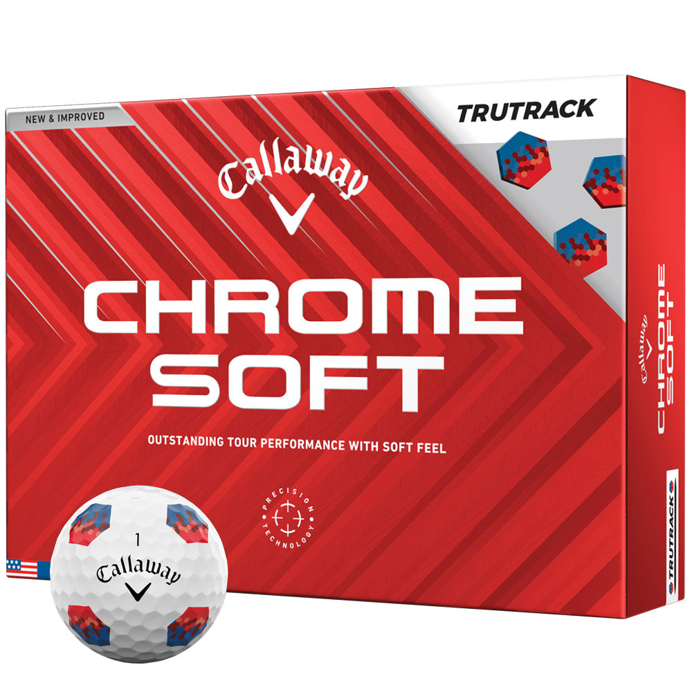 Chrome Soft TruTrack Golf Balls: White 12-Pack, Enhanced Alignment