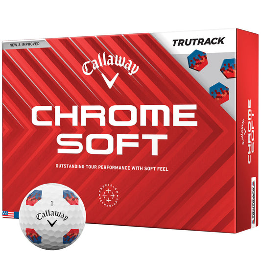 Chrome Soft TruTrack Golf Balls: White 12-Pack, Enhanced Alignment