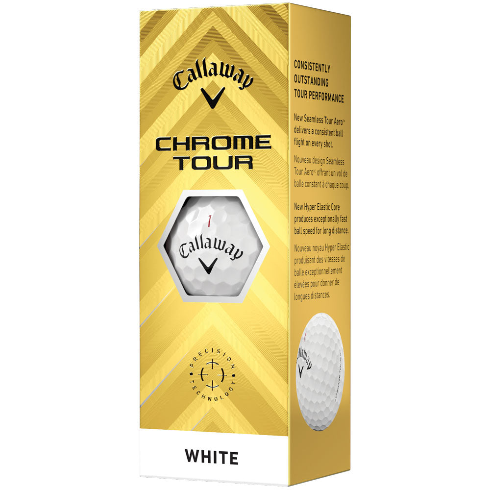 Chrome Tour Golf Balls: Hyper Fast Core, Seamless Aero, Tour Urethane Cover