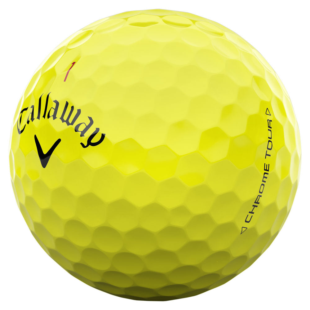 Chrome Tour Yellow Golf Balls: Hyper Fast Core, Seamless Aero, Distance, Feel