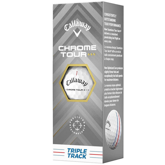 Chrome Tour TD Golf Balls: Triple Track, Speed, Control, White