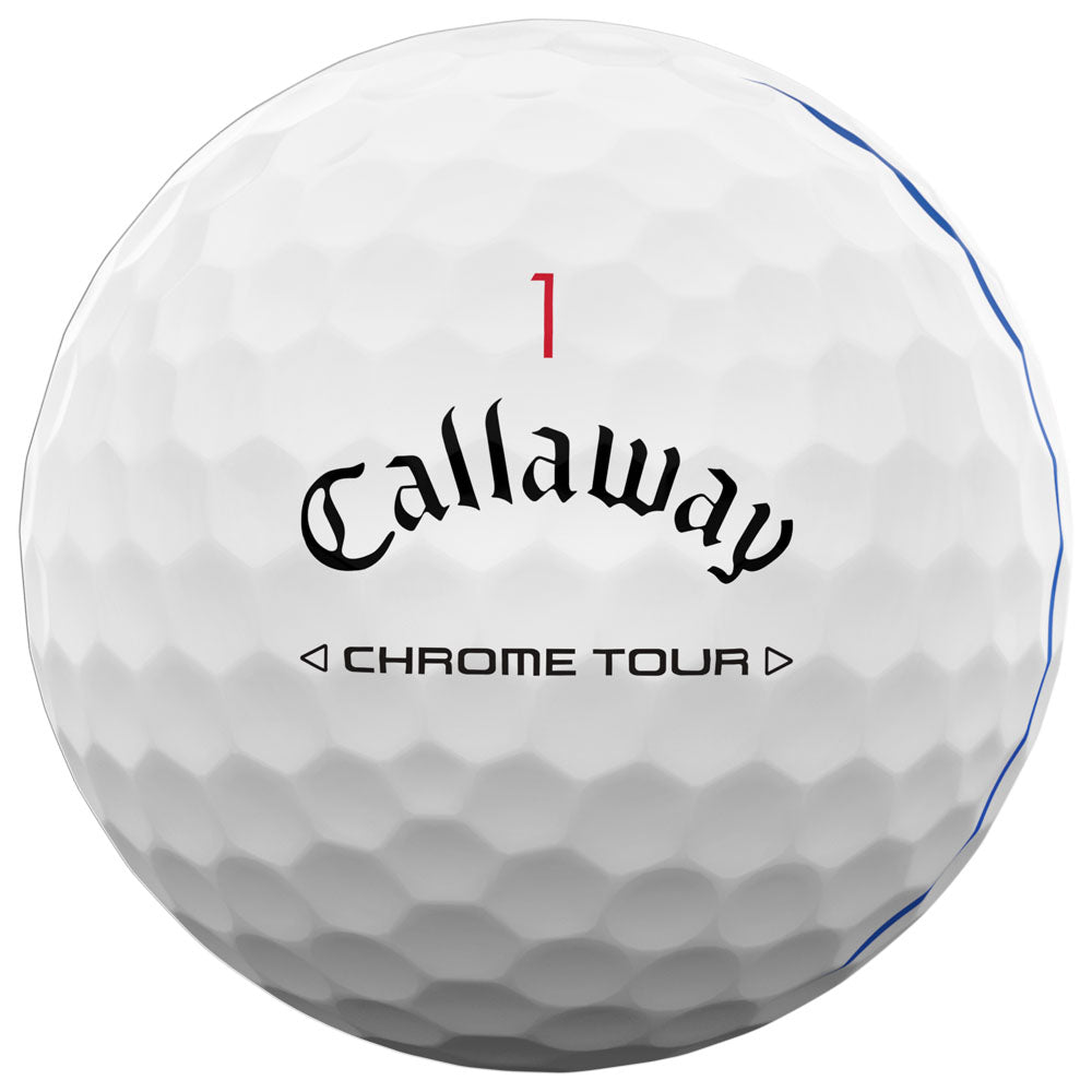 Chrome Tour Triple Track Golf Balls: Enhanced Distance, Feel, Alignment, 12-Pack