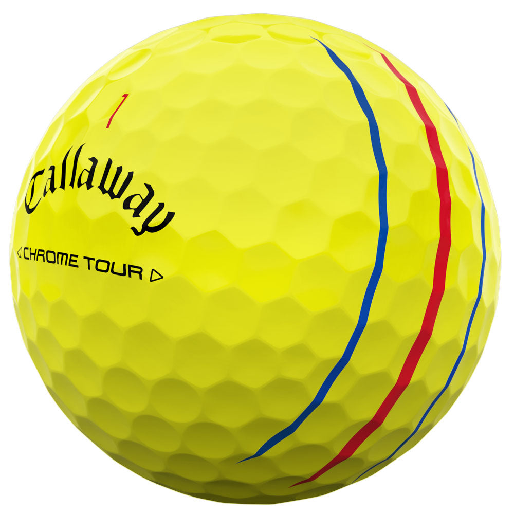 Chrome Tour Triple Track Yellow Golf Balls: Superior Distance, Feel, Alignment