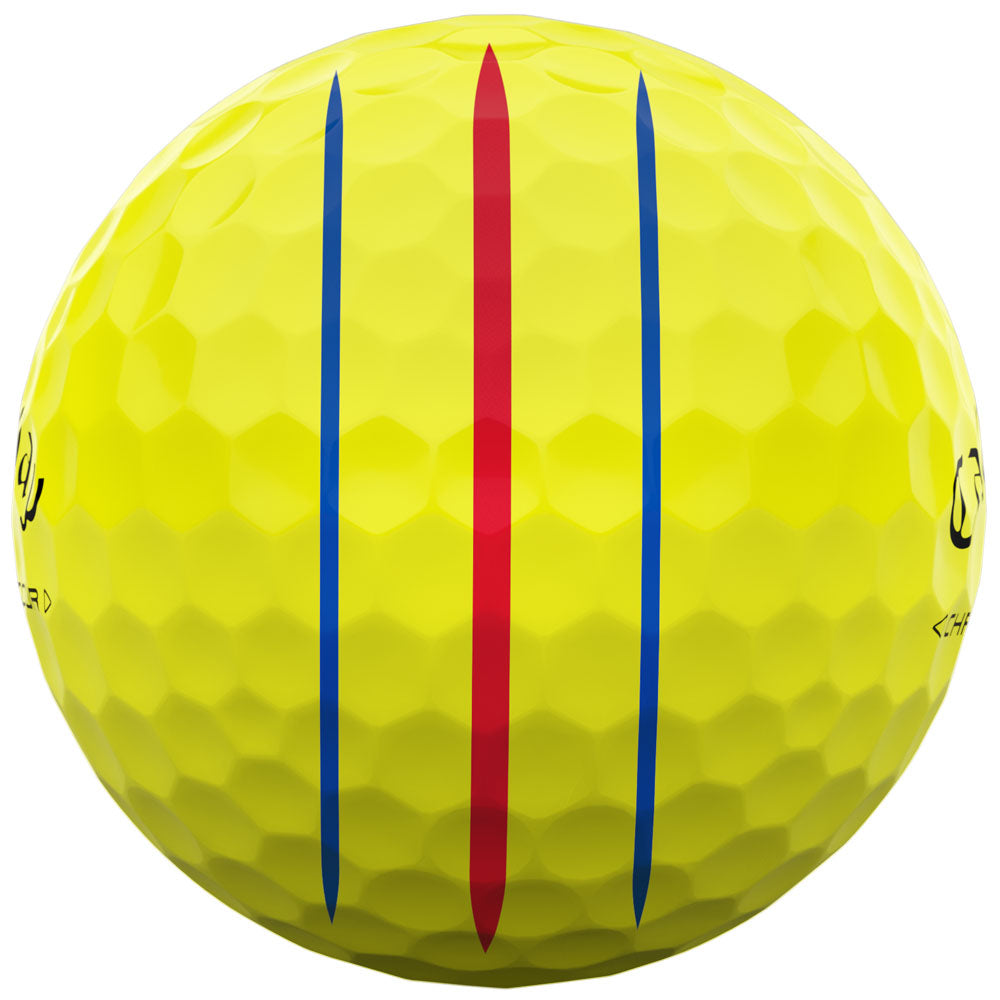 Chrome Tour Triple Track Yellow Golf Balls - Distance, Feel, Alignment (12-Pack)