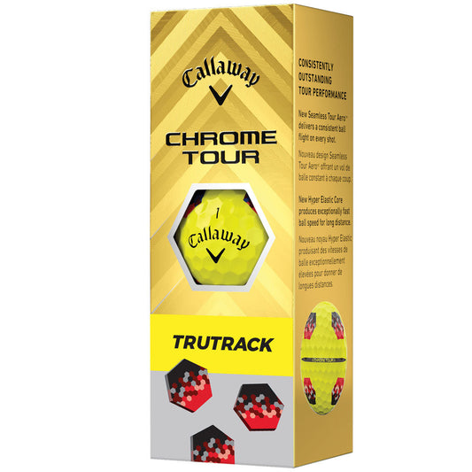 Chrome Tour TruTrack Yellow Golf Balls: Fast Speed, Tour Feel, Precision Alignment