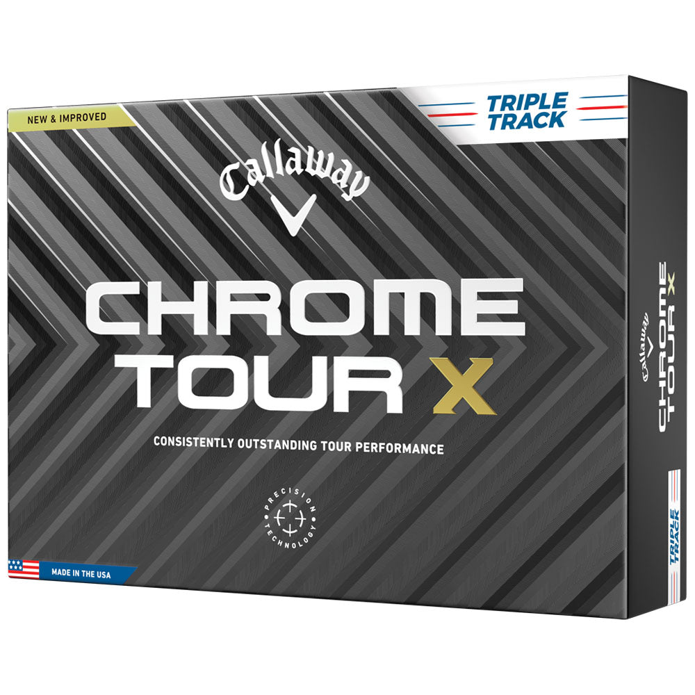 Chrome Tour X Triple Track Golf Balls 12-Pack: Speed, Control, Alignment