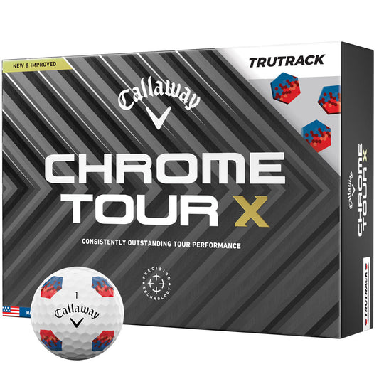 Chrome Tour X TruTrack Golf Balls: Ultimate Speed, Control, Precision Alignment, 12-Pack