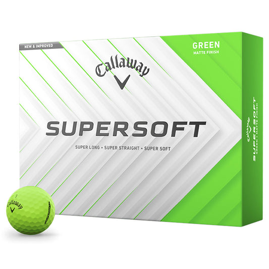 Supersoft Matte Green Golf Balls: Enhanced Distance, Soft Feel, 12-Pack