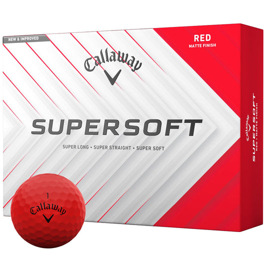 Supersoft Golf Balls, Matte Red, Long Distance, Soft Feel, 12-Pack