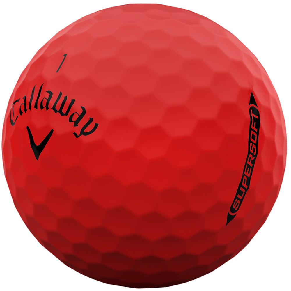 Supersoft Golf Balls, Matte Red, Long Distance, Soft Feel, 12-Pack
