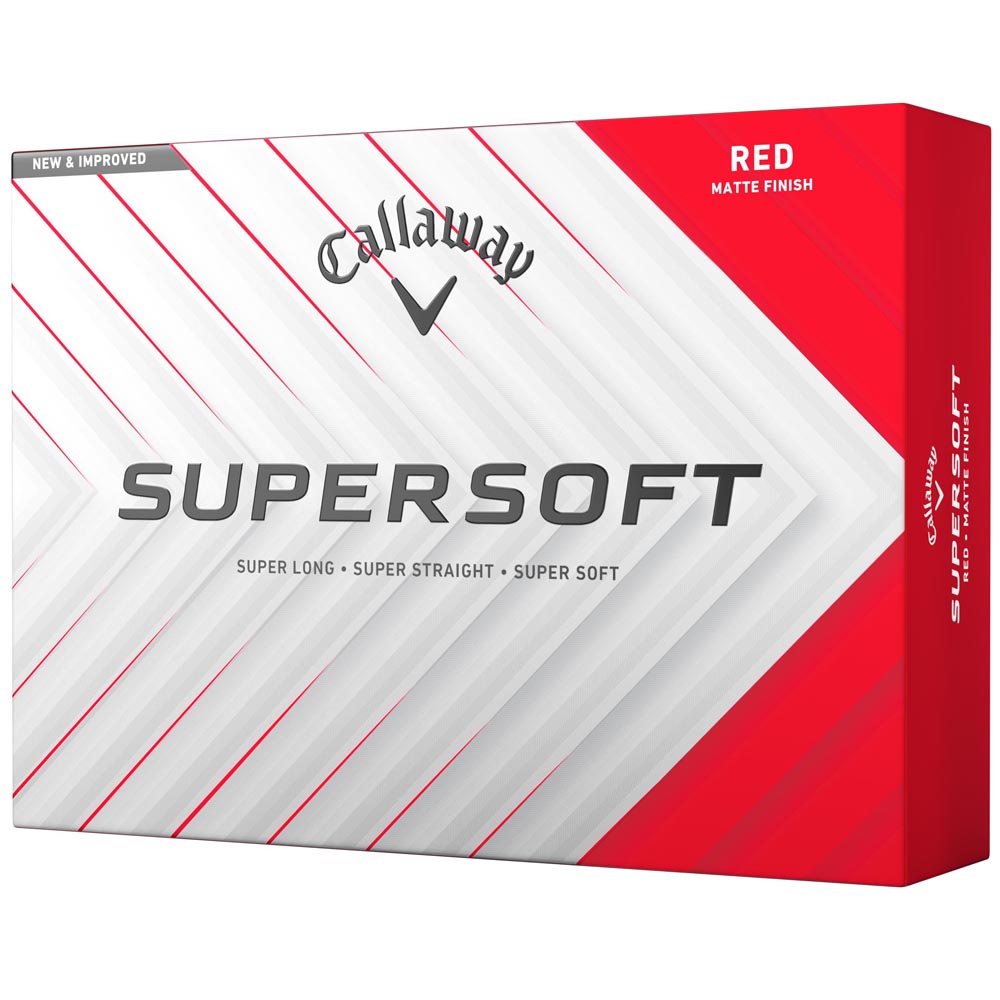 Supersoft Golf Balls, Matte Red, Long Distance, Soft Feel, 12-Pack