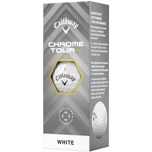 Chrome Tour TD Golf Balls: Ultimate Speed, Tour Control, White 3-Sleeve