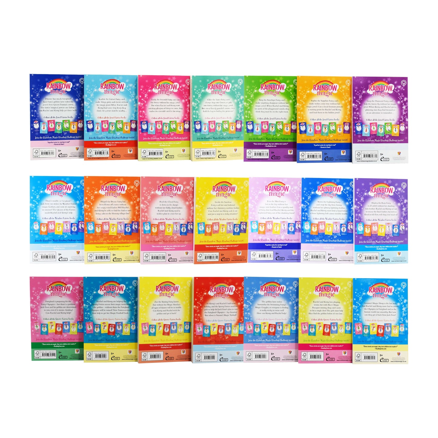 Rainbow Magic The Magical Adventure Collection 21 Books Set Including 3 Series by Daisy Meadows - Ages 6+ - Paperback