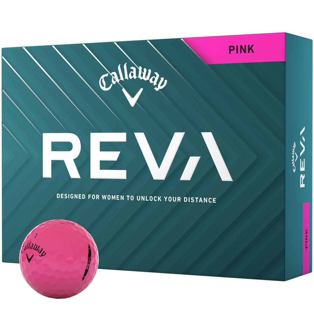 REVA Ladies Golf Balls - Enhanced Distance, Soft Feel, Pink, 12-Pack