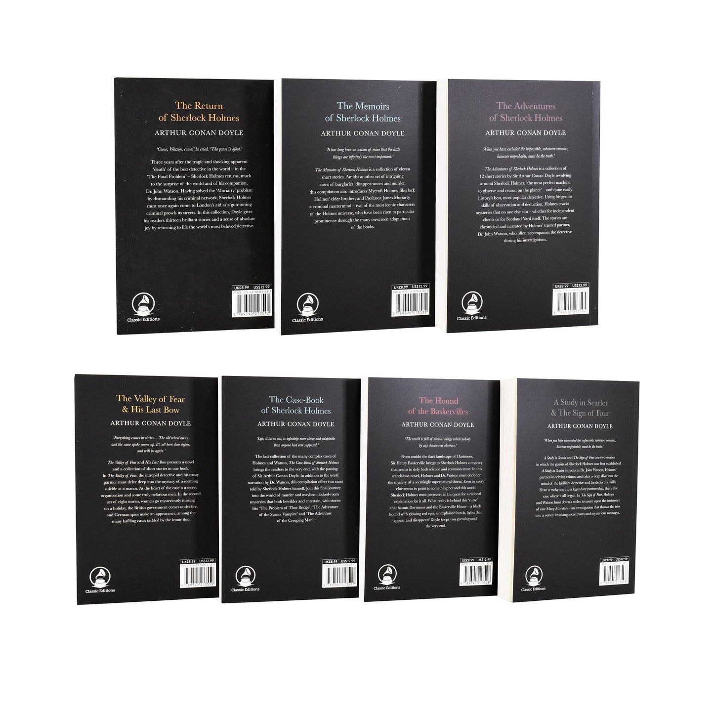 Complete Collection of Sherlock Holmes by Arthur Conan Doyle 7 Books Box Set - Fiction - Paperback