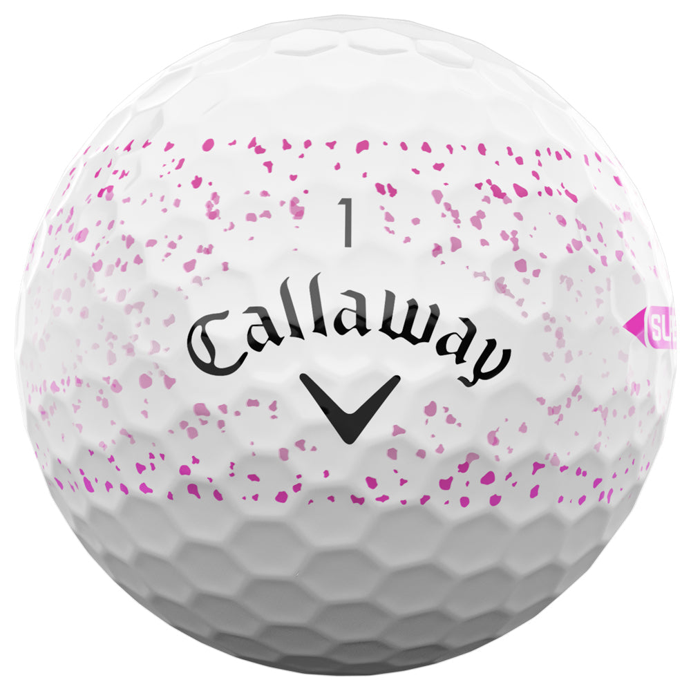 Supersoft Pink Splatter Golf Balls - 12 Pack - Soft Feel, Long Distance