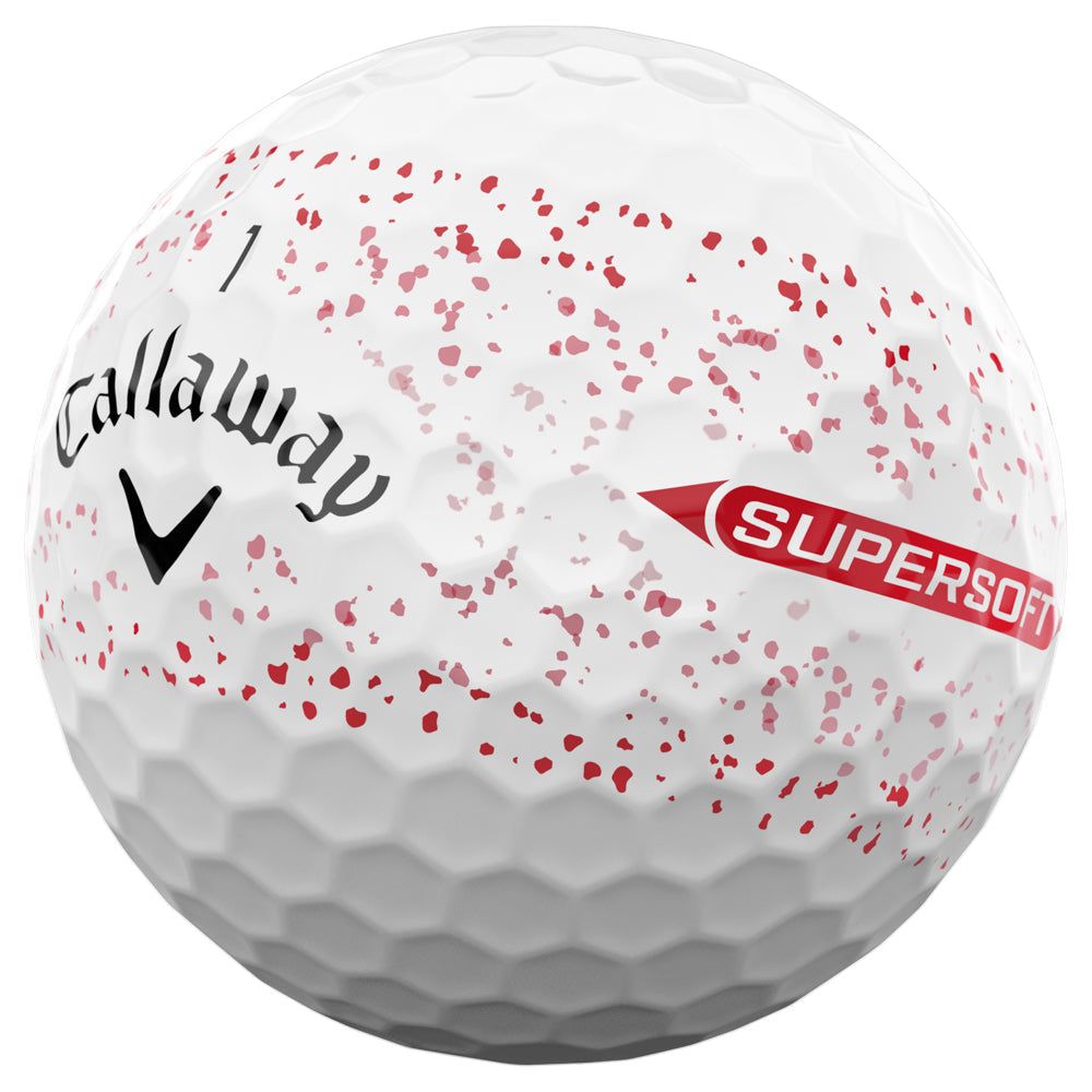 Supersoft Red Splatter Golf Balls: 12-Pack for Distance & Feel