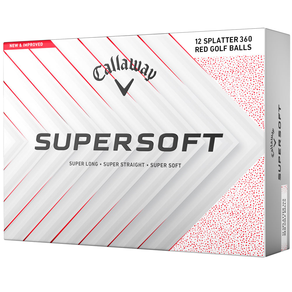 Supersoft Red Splatter Golf Balls: 12-Pack for Distance & Feel