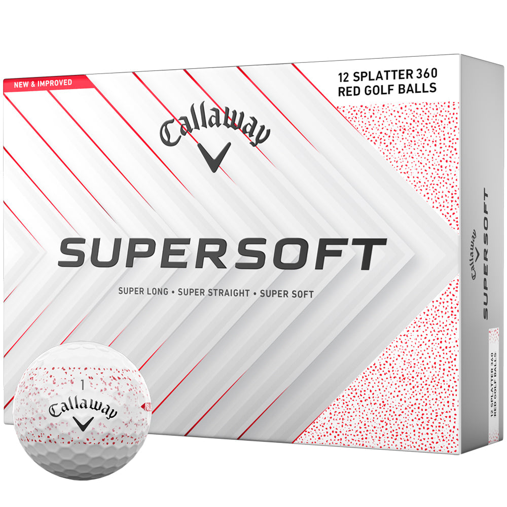 Supersoft Red Splatter Golf Balls: 12-Pack for Distance & Feel