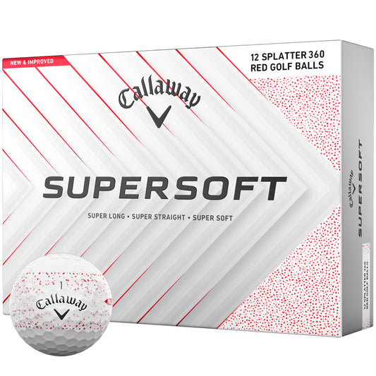 Supersoft Red Splatter Golf Balls: 12-Pack for Distance & Feel