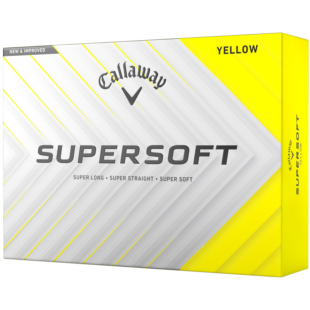 Supersoft Yellow Golf Balls: Enhanced Distance, Soft Feel, Superior Control (12-Pack)