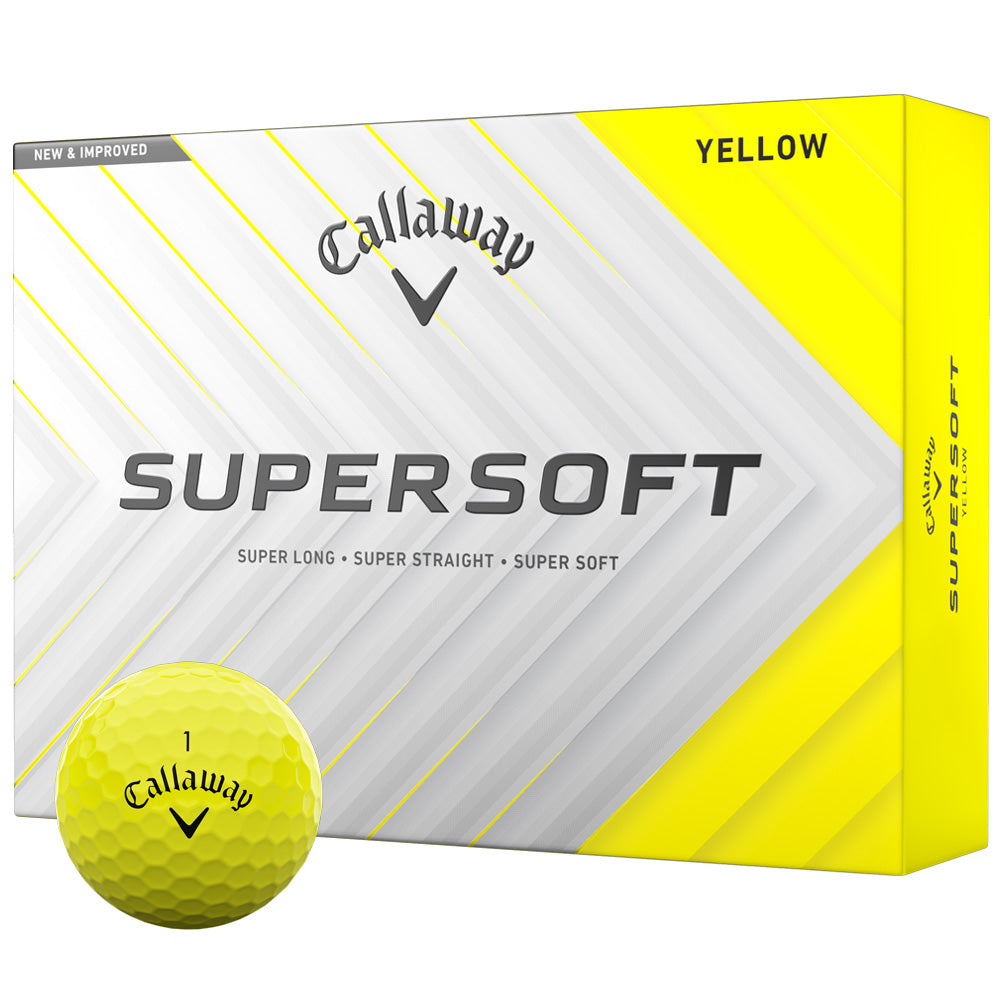Supersoft Yellow Golf Balls: Enhanced Distance, Soft Feel, Superior Control (12-Pack)