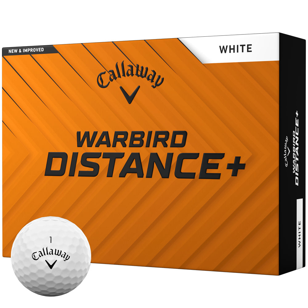 Warbird Distance+ Golf Balls: Enhanced Speed, High Launch, 12-Pack White