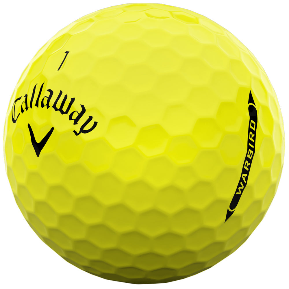 Warbird Distance+ Yellow Golf Balls - 12 Pack - High Speed Core