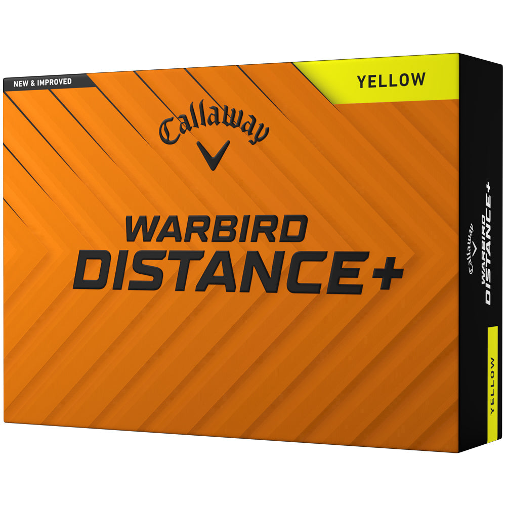 Warbird Distance+ Yellow Golf Balls - 12 Pack - High Speed Core