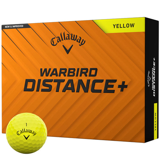 Warbird Distance+ Yellow Golf Balls - 12 Pack - High Speed Core