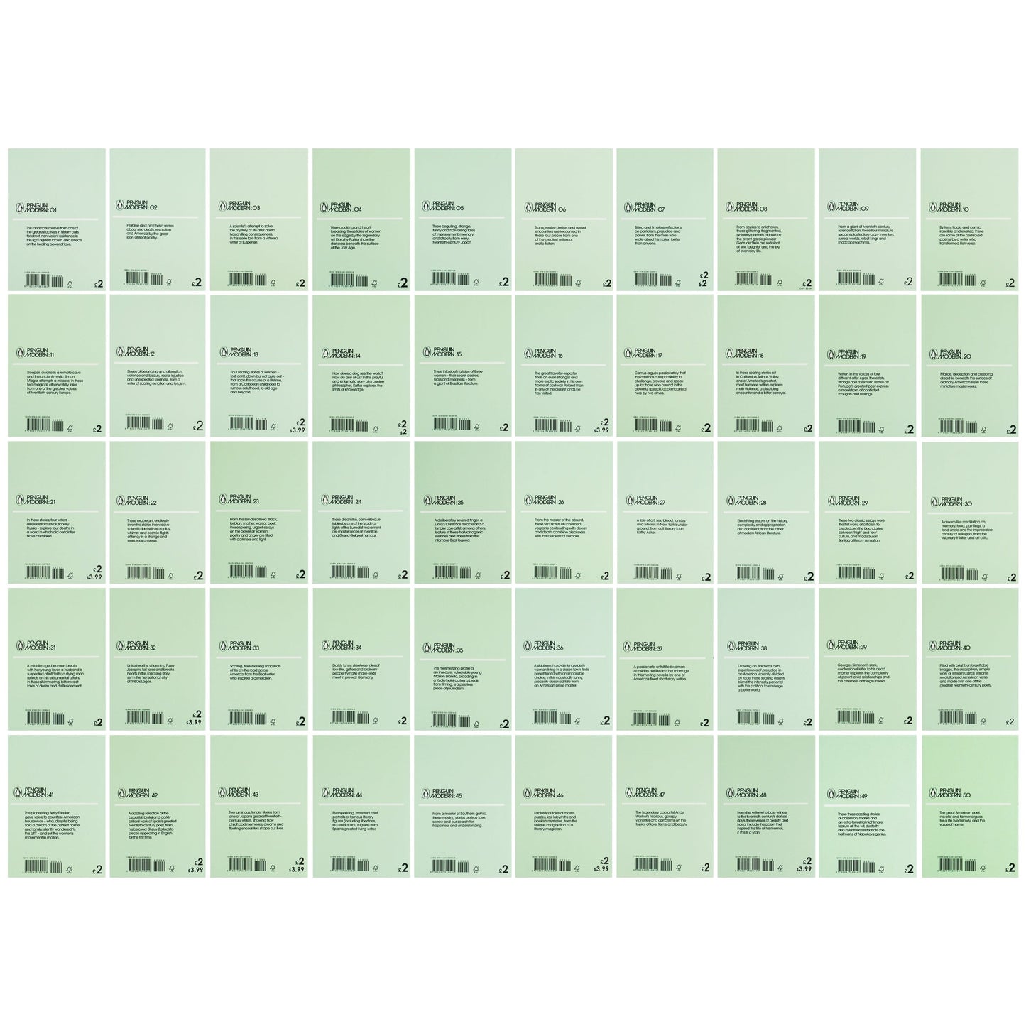 Penguin Modern 50 Books Box Set - Fiction - Paperback